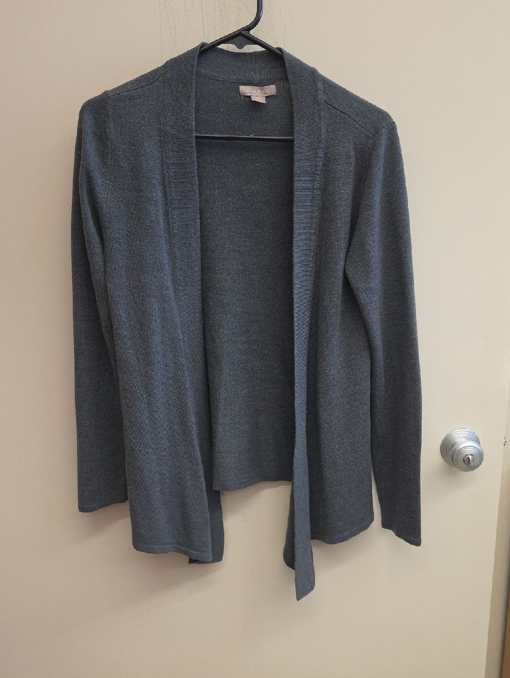 White Stag Open-Front Slate Gray Cardigan